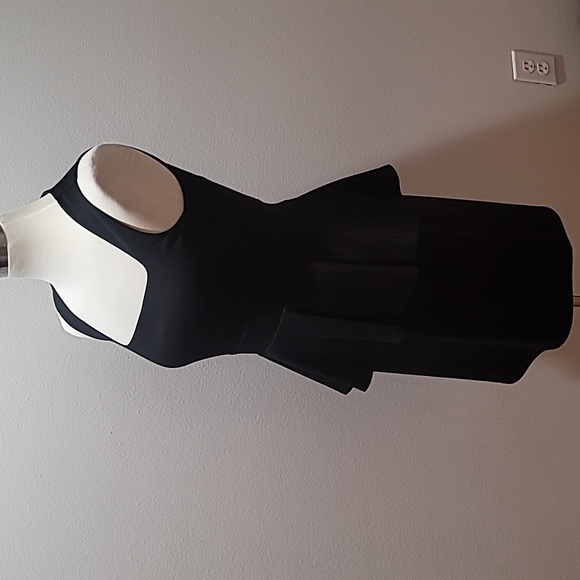 CASUAL COUTURE PARTY LOOK QUIET LUXURY 80'S INSPIRED PEPLUM MINI LBD LADY LARGE - Picture 3 of 12